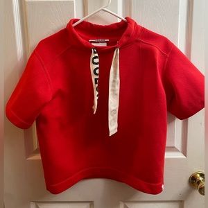 Scotch & Soda Red Short-Sleeve Hoodie Top